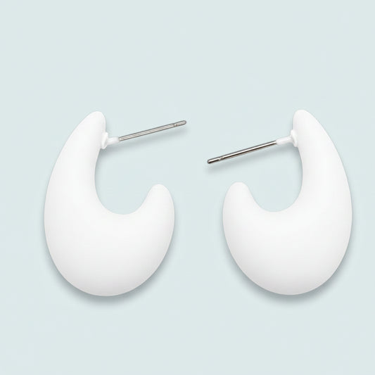 Audrey's - Matte White Crescent Earrings
