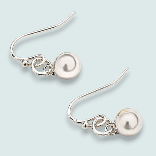 Audrey's - Polished Silver Drop Earrings
