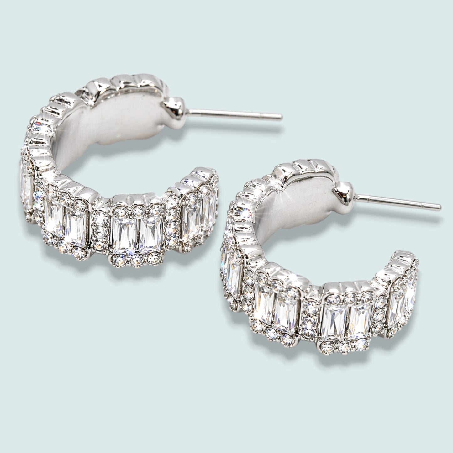 Audrey's - Crystal Edge Hoop Earrings