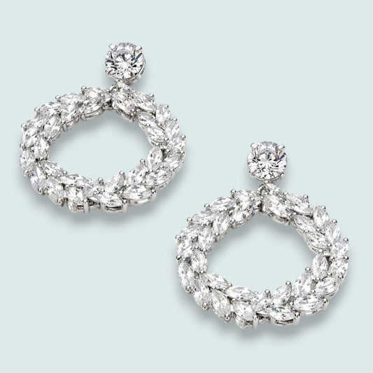 Audrey's - Radiant Crystal Halo Drop Earrings