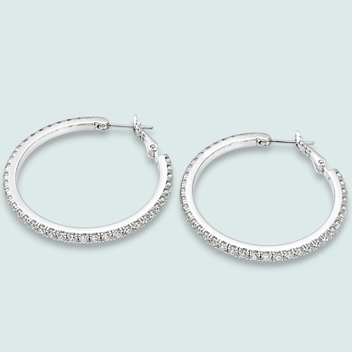 Audrey's - Crystal Line Hoop Earrings