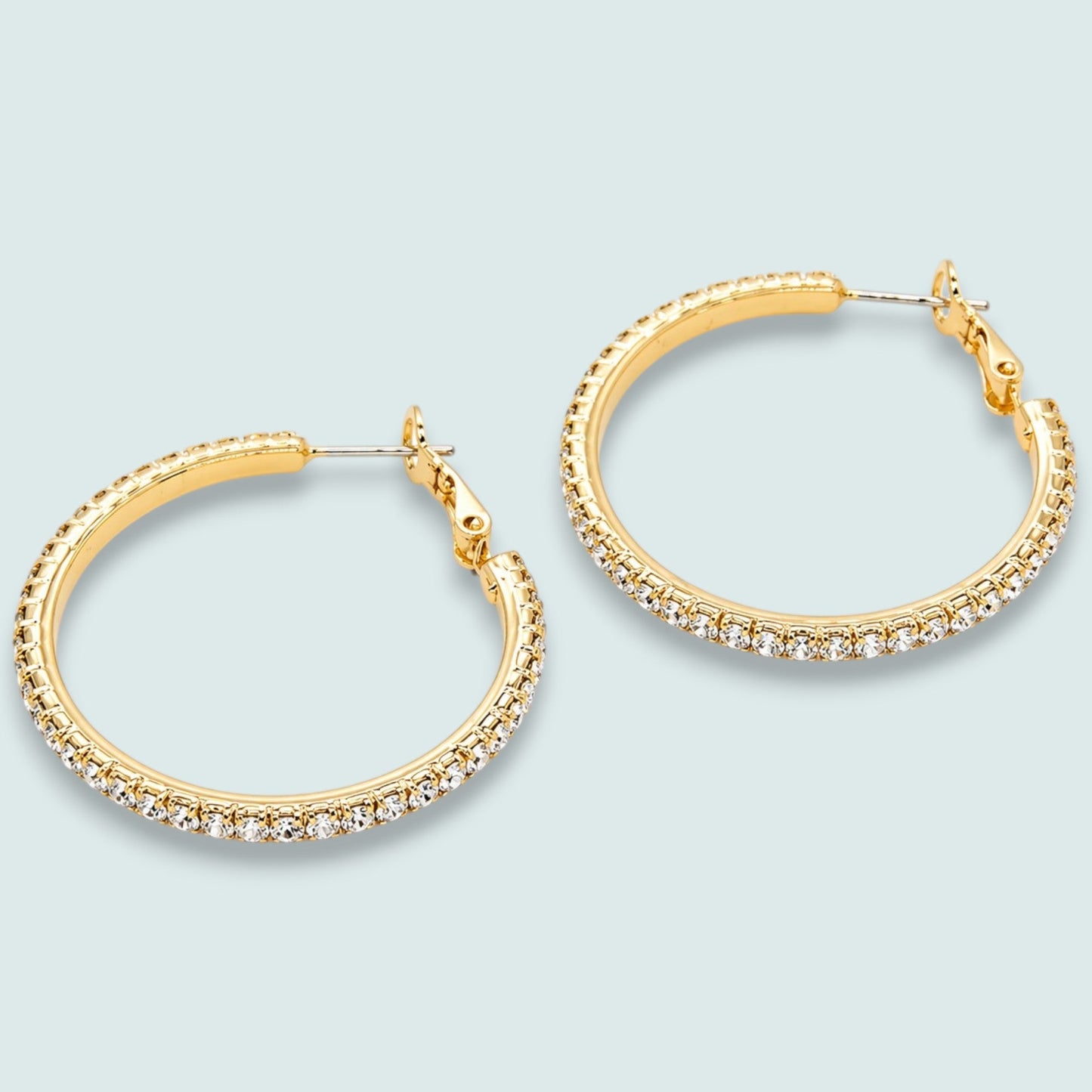 Audrey's - Crystal Line Hoop Earrings
