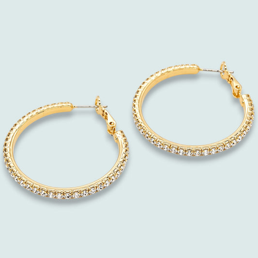 Audrey's - Crystal Line Hoop Earrings