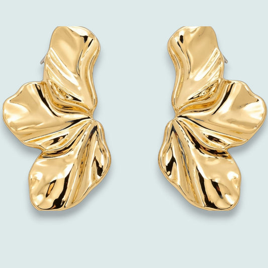 Audrey's - Molten Gold Petal Statement Earrings