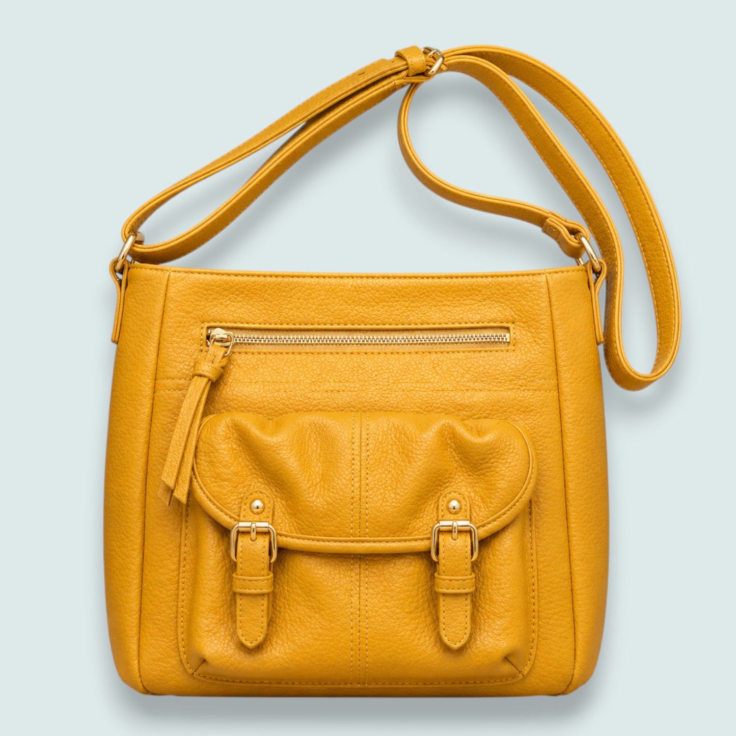 Audrey's - Pebbled Crossbody Bag With Front Utility Pocket
