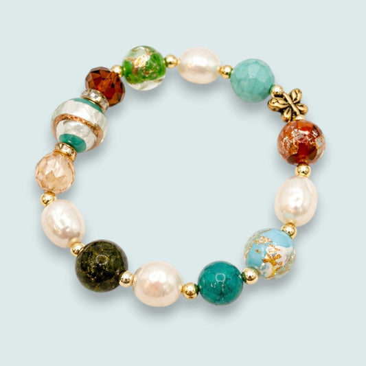Audrey's - Artisan Mixed Bead Stretch Bracelet