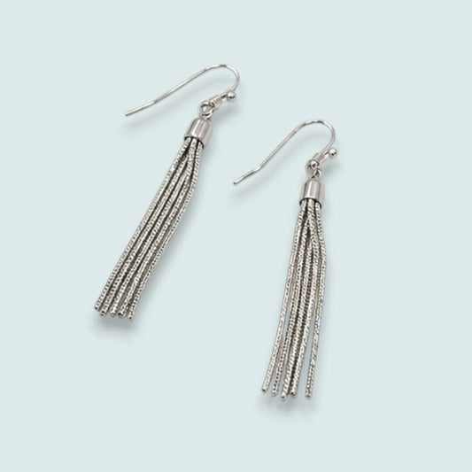 Audrey's - Fine Chain Tassel Drop Earrings