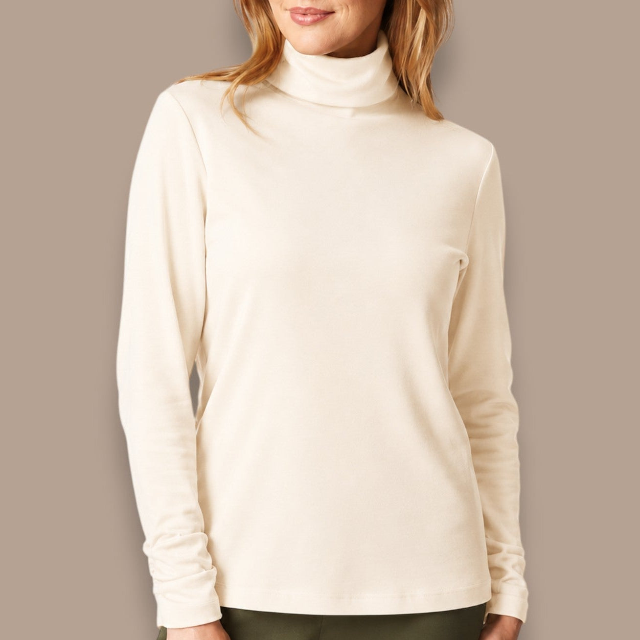 Habitat - Ruched Turtleneck Top