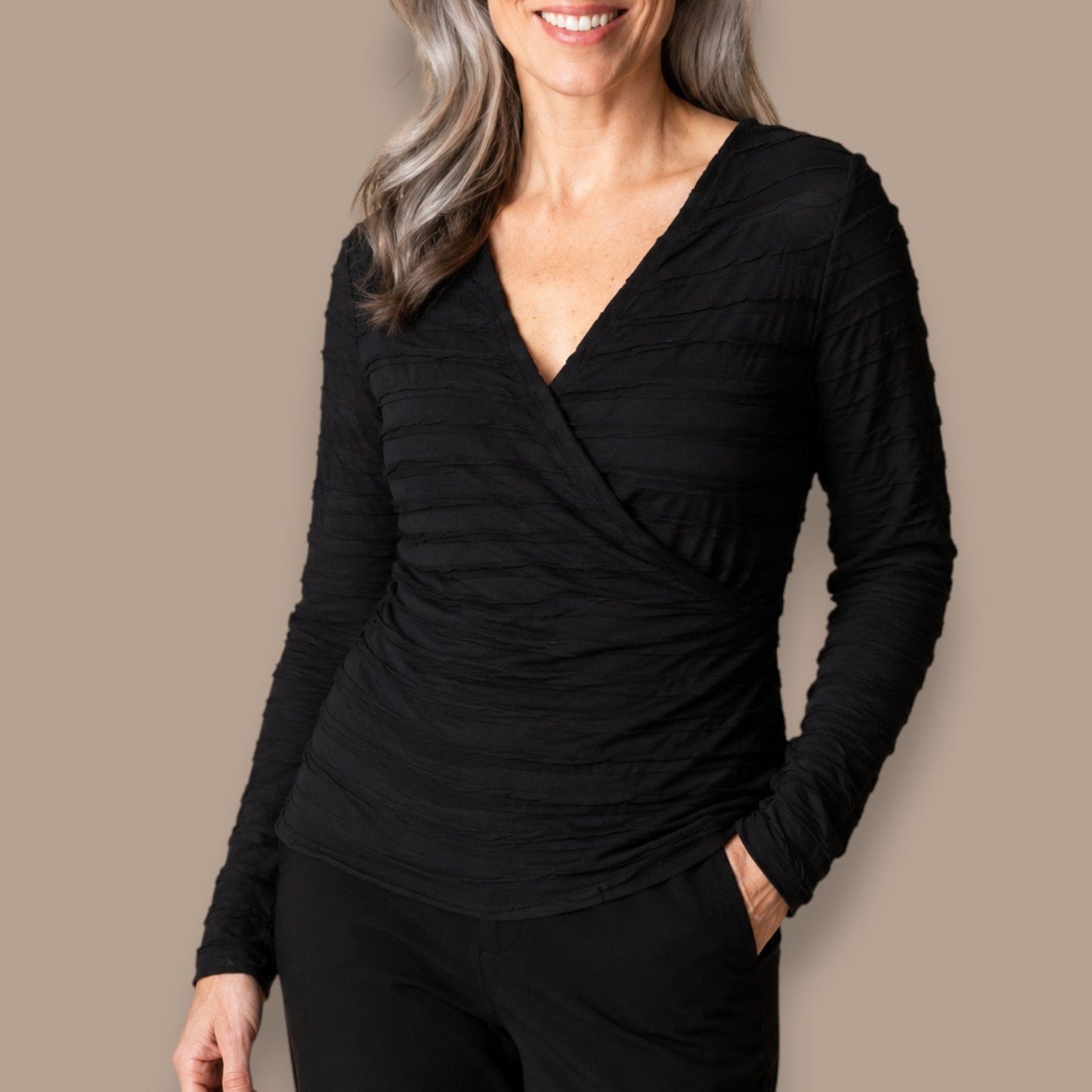 Habitat - Textured Surplice Neck Top