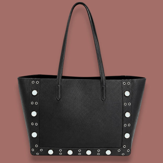 Inzi - Studded Black Tote Bag