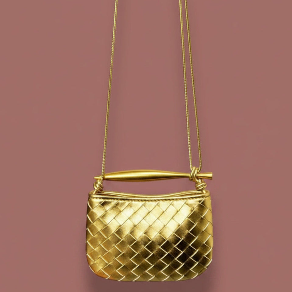 Inzi - Metallic Woven Crossbody Bag
