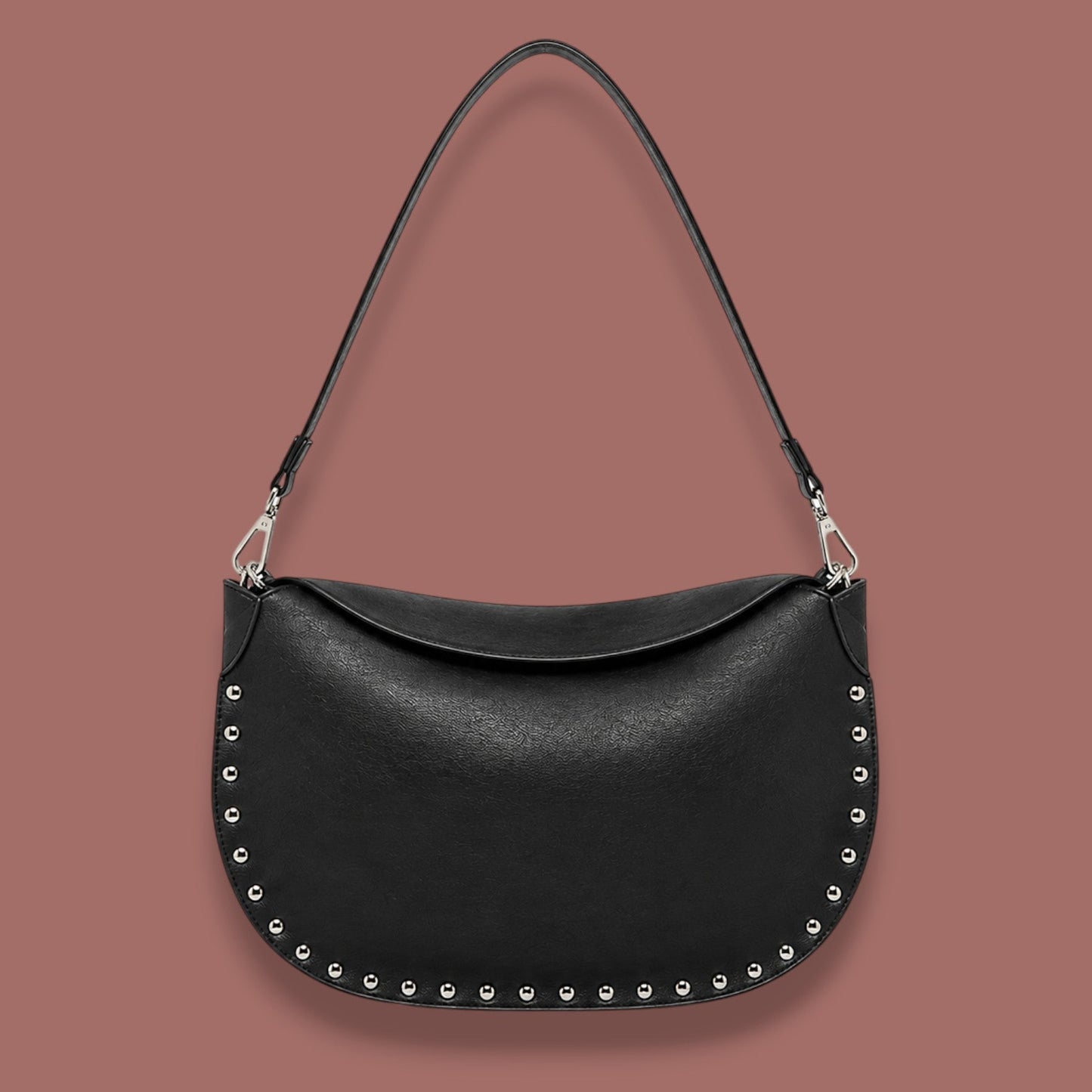 Inzi - Studded Crescent Shoulder Bag