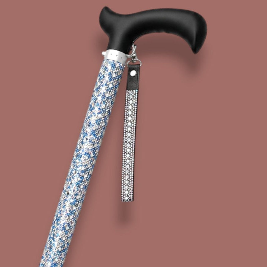 Jacqueline Kent - Crystal Blue Sparkle Walking Cane