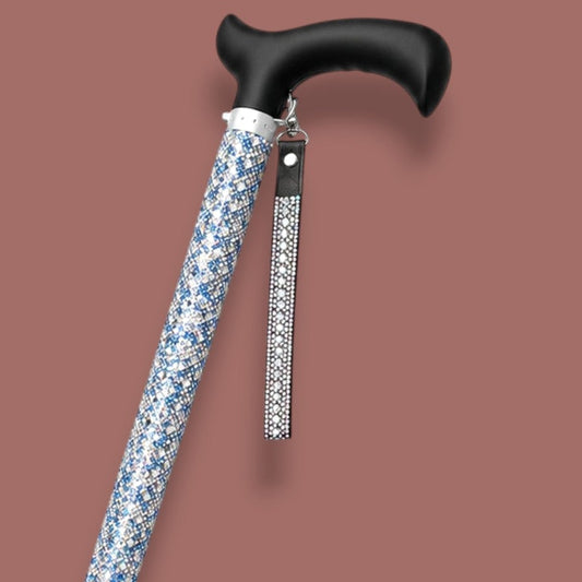Jacqueline Kent - Crystal Blue Sparkle Walking Cane