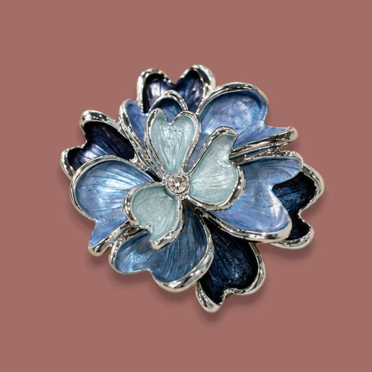 Red Coral - Layered Bloom Magnetic Brooch