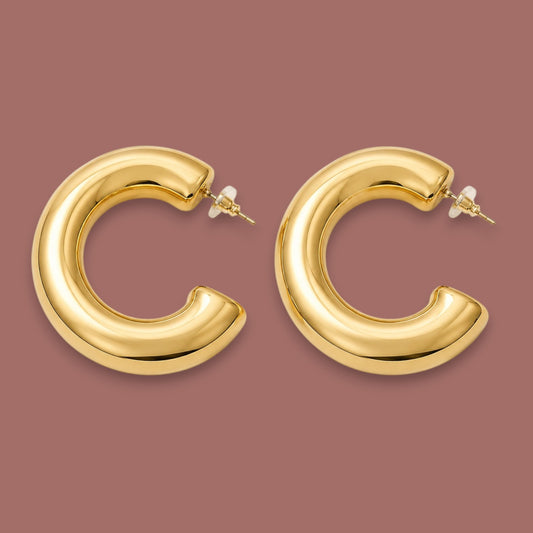 Audrey's - Sculpted Gold Statement Hoops