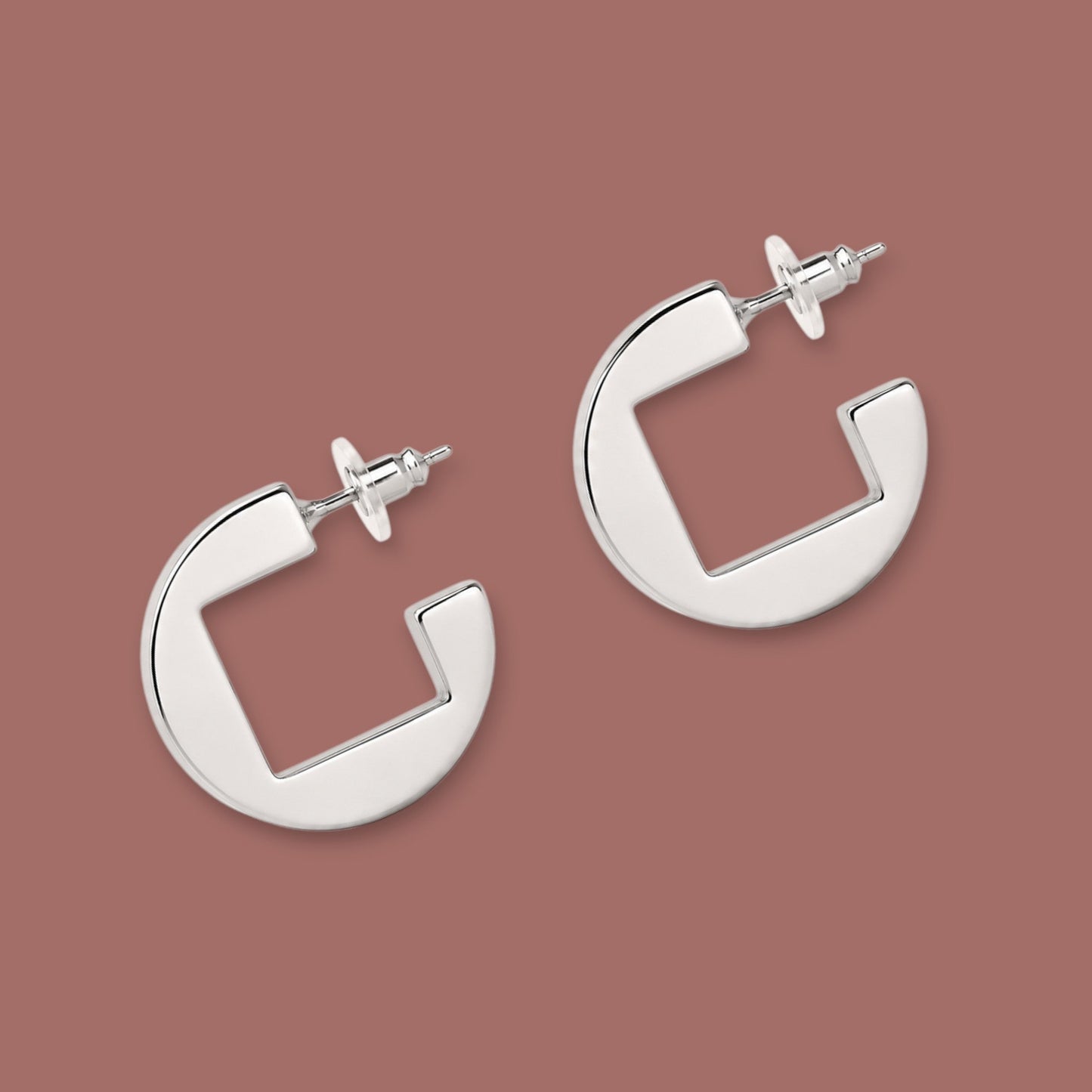 Audrey's - Geometric Cutout Hoop Earrings