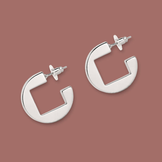 Audrey's - Geometric Cutout Hoop Earrings