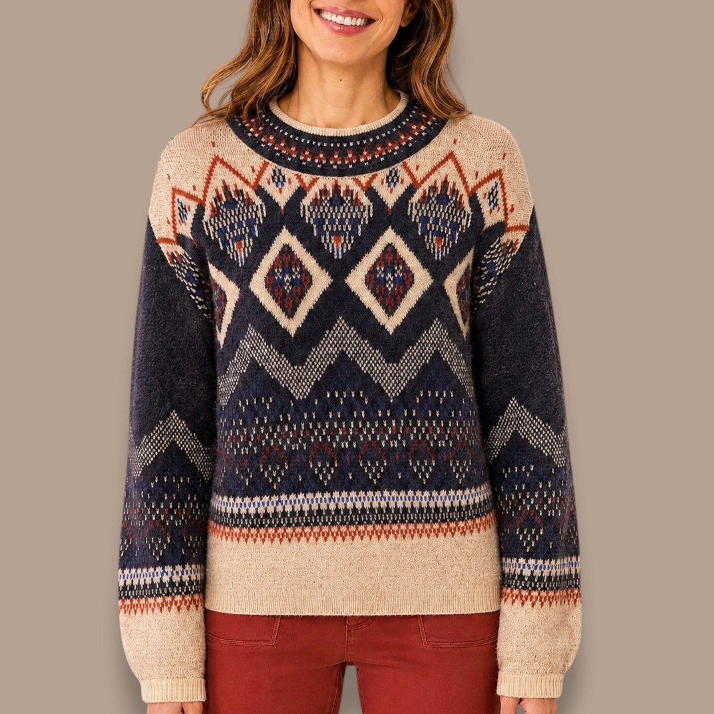 Tribal - Nordic Diamond Crew Neck Sweater