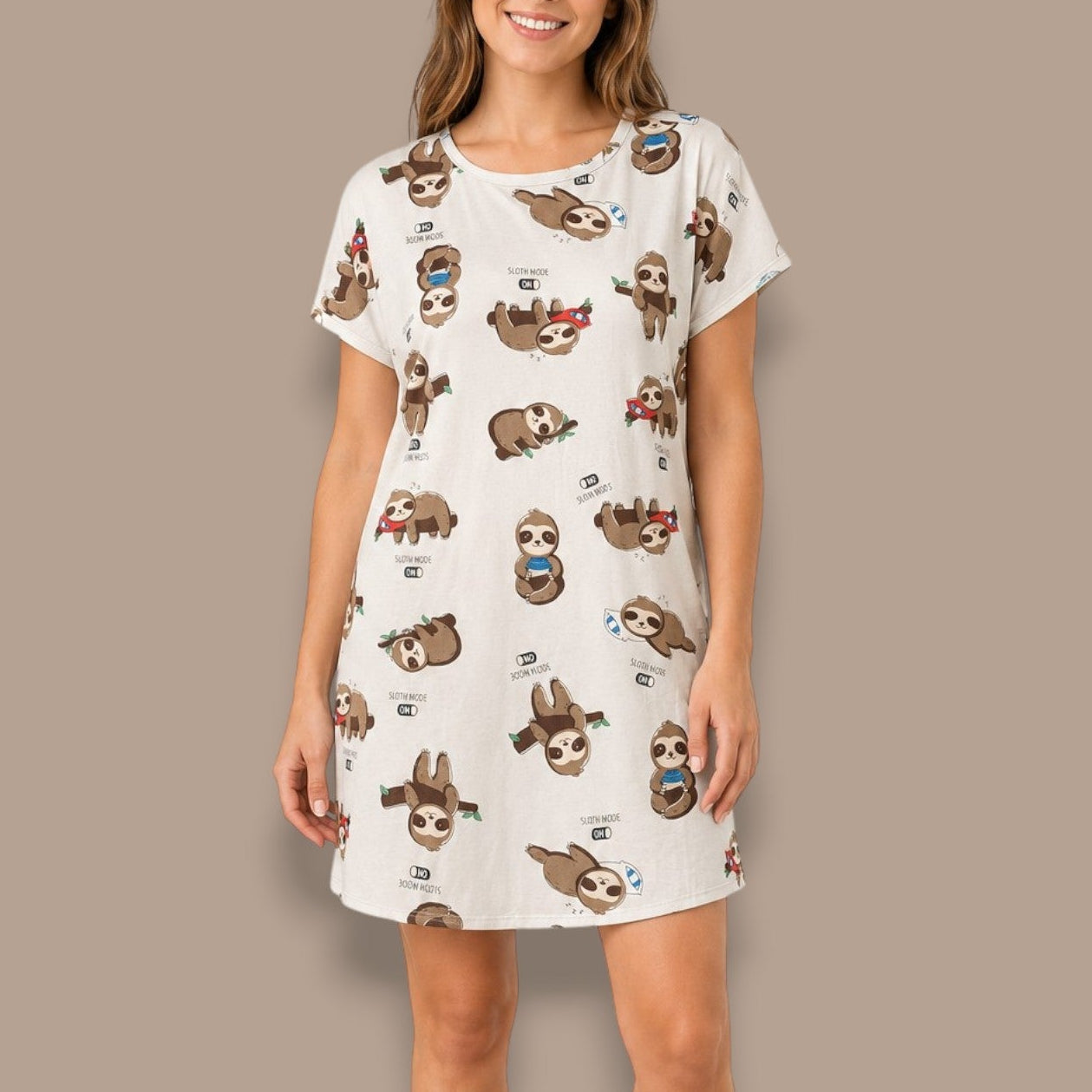 DKR - Playful Print Short Sleeve Nightshirt