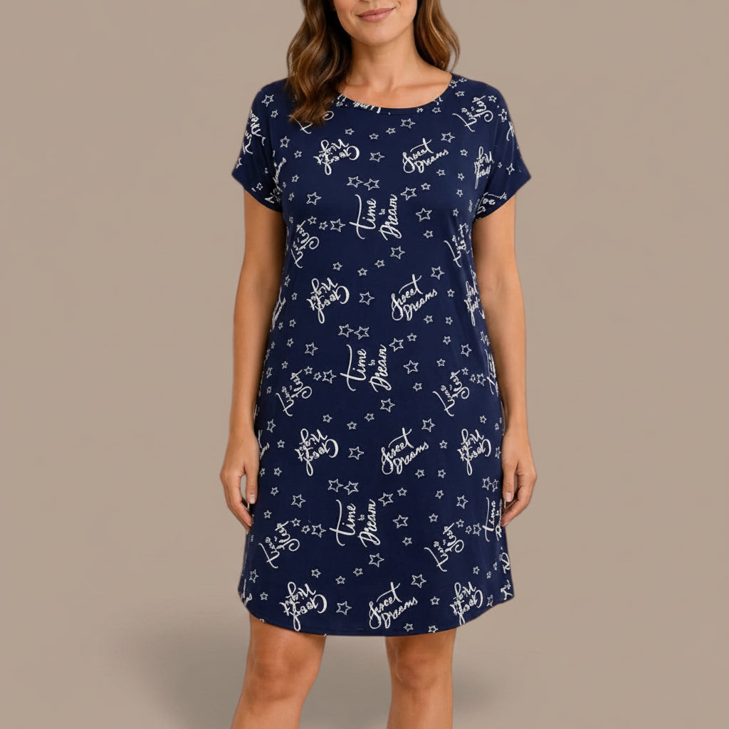 DKR - Playful Print Short Sleeve Nightshirt