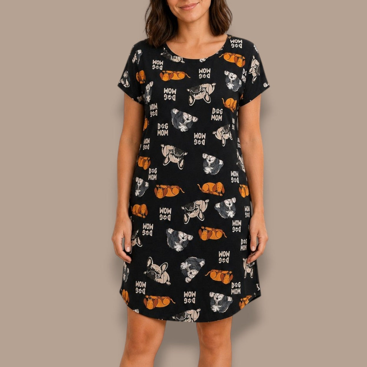 DKR - Playful Print Short Sleeve Nightshirt