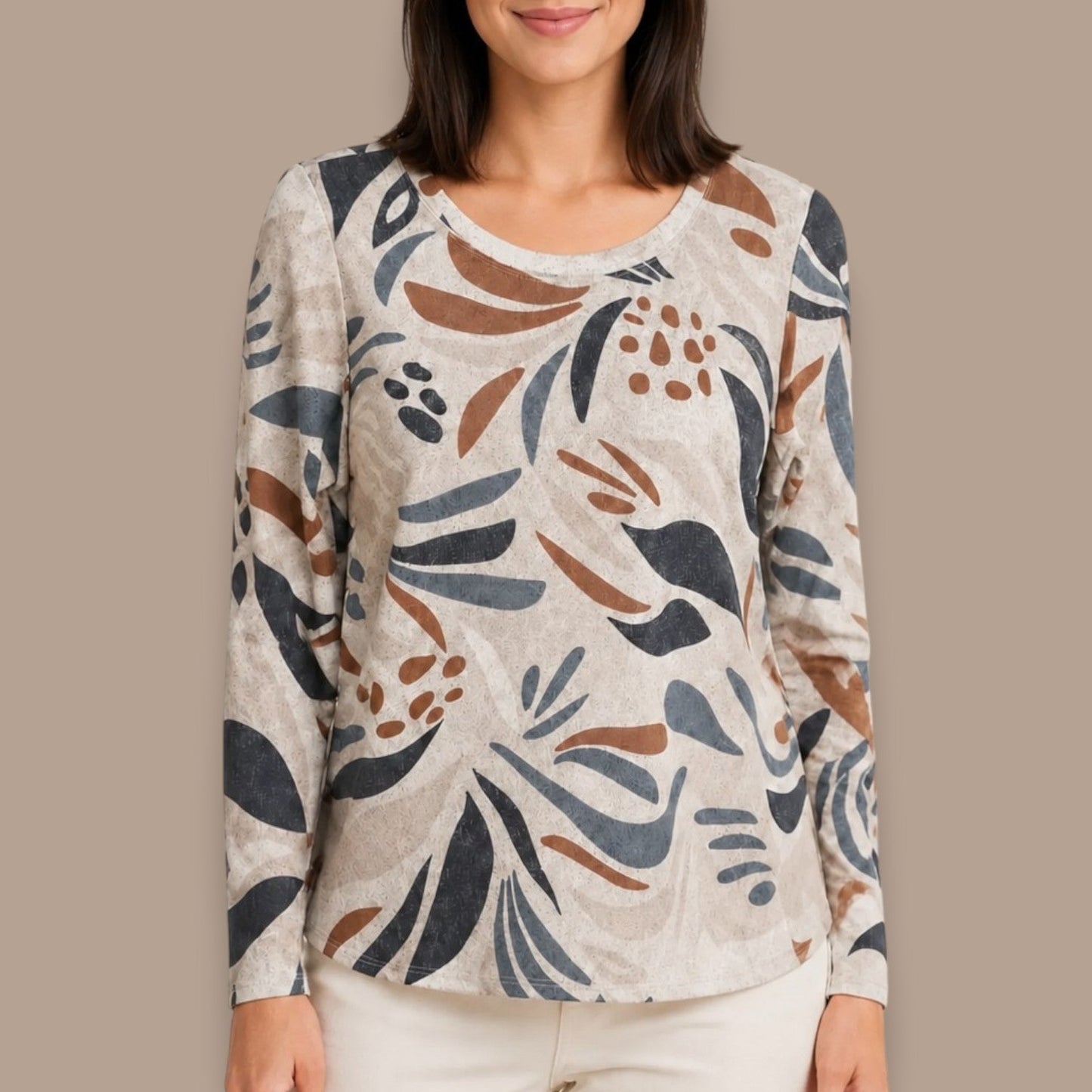 DeVia - Abstract Print Long Sleeve Top