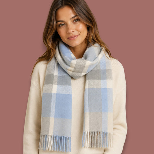 Audrey's - Oversized Check Fringe Scarf