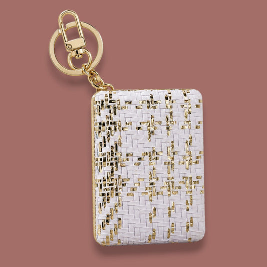 Jacqueline Kent - Woven Double-Sided Compact Mirror Keychain