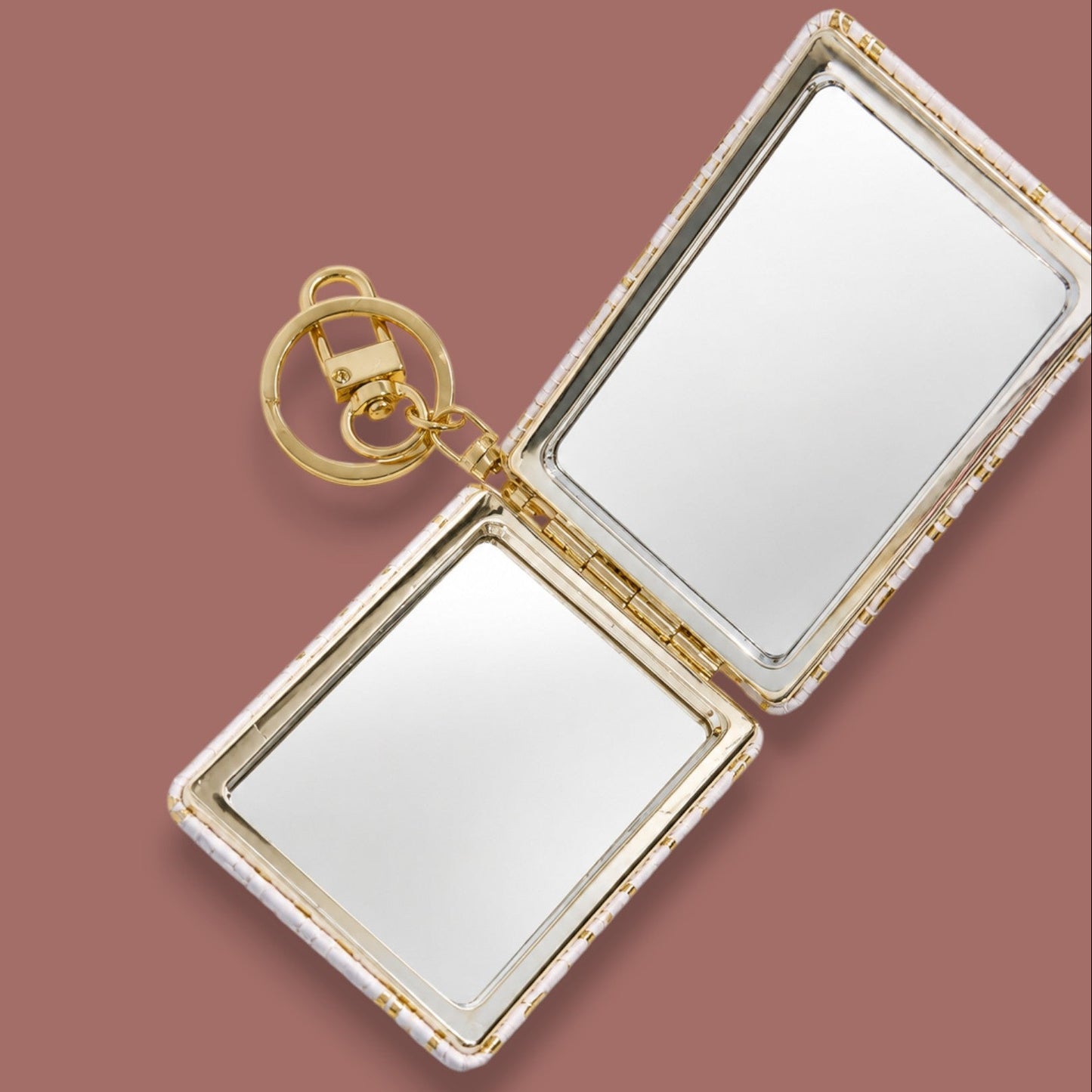 Jacqueline Kent - Woven Double-Sided Compact Mirror Keychain