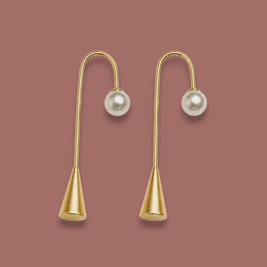 Jacqueline Kent - Modern Gold-Tone Drop Earrings