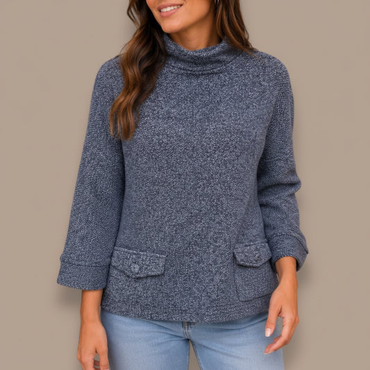 FDJ - Textured Mock Neck Sweater