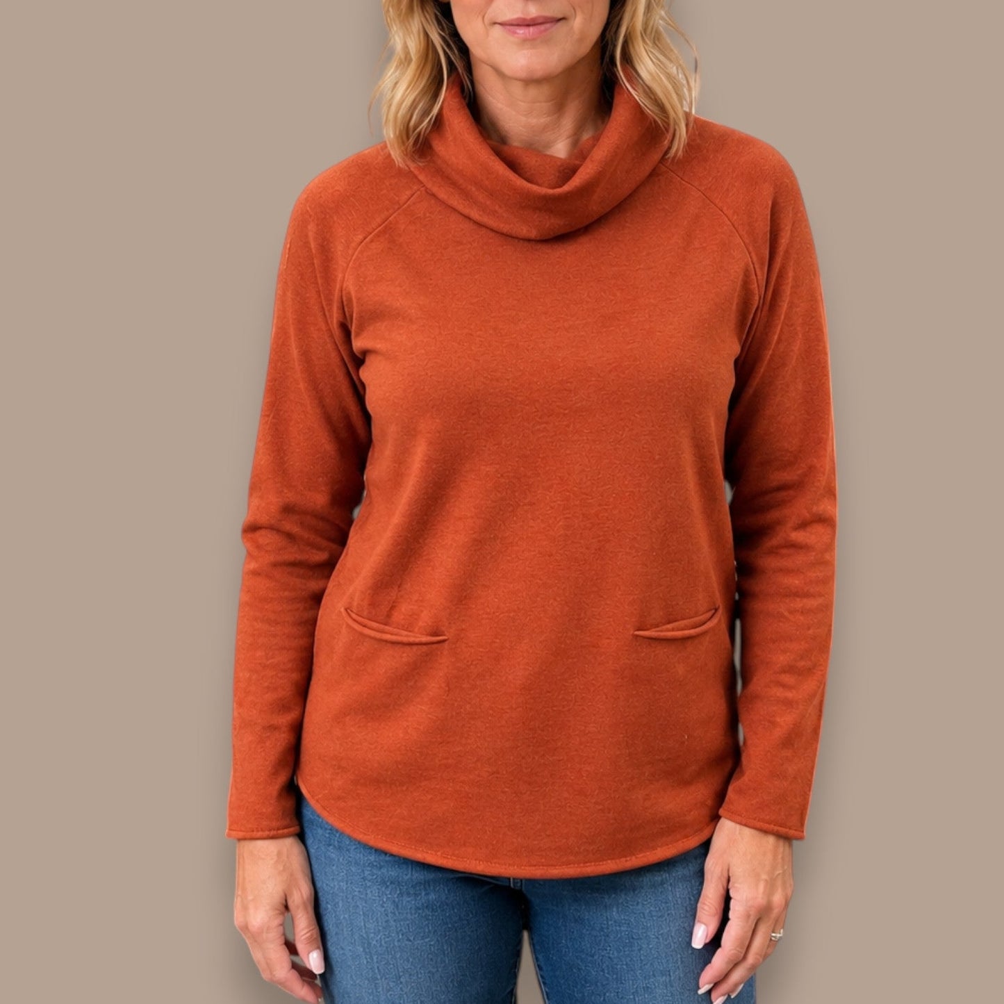 FDJ - Soft Cowl Neck Pocket Sweater