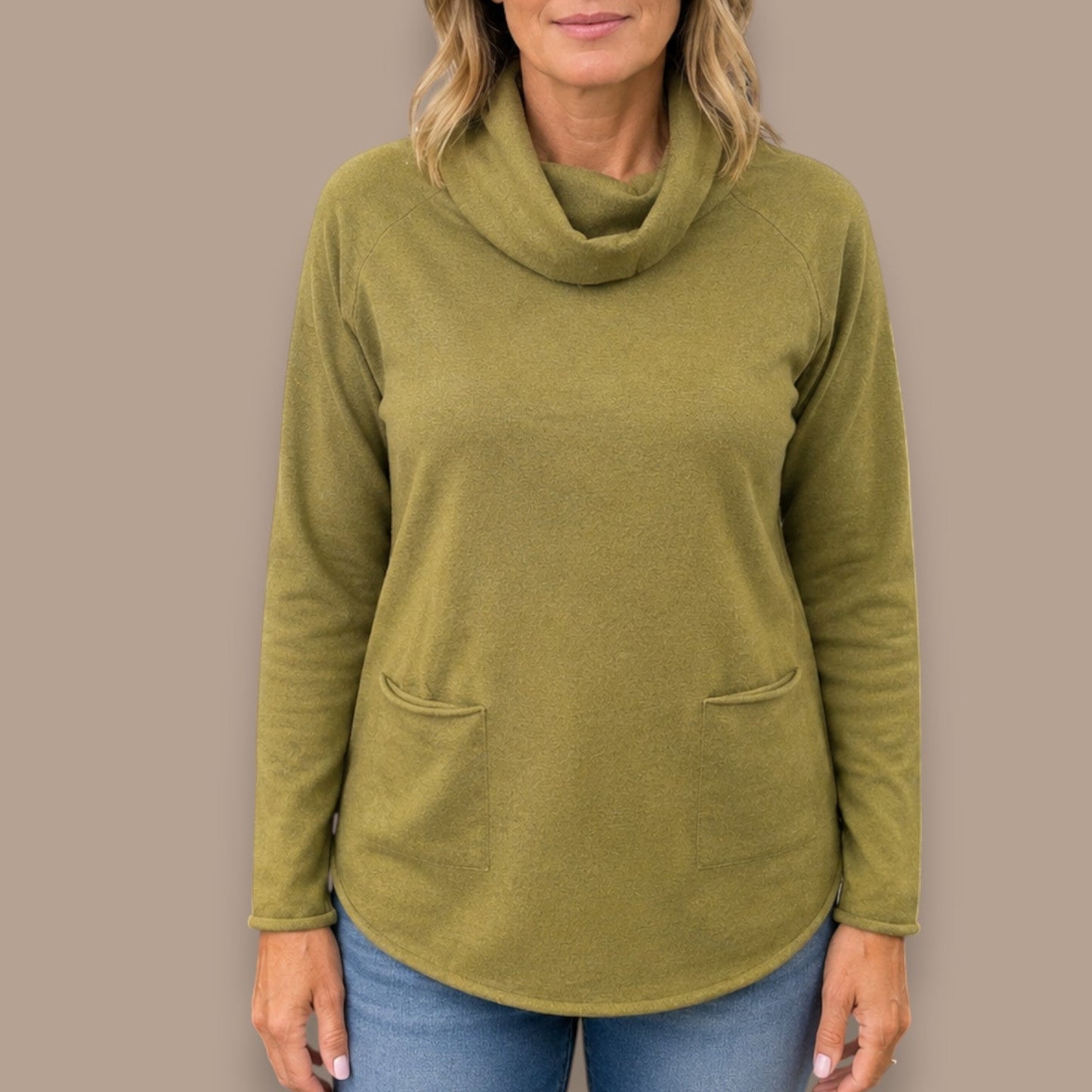 FDJ - Soft Cowl Neck Pocket Sweater