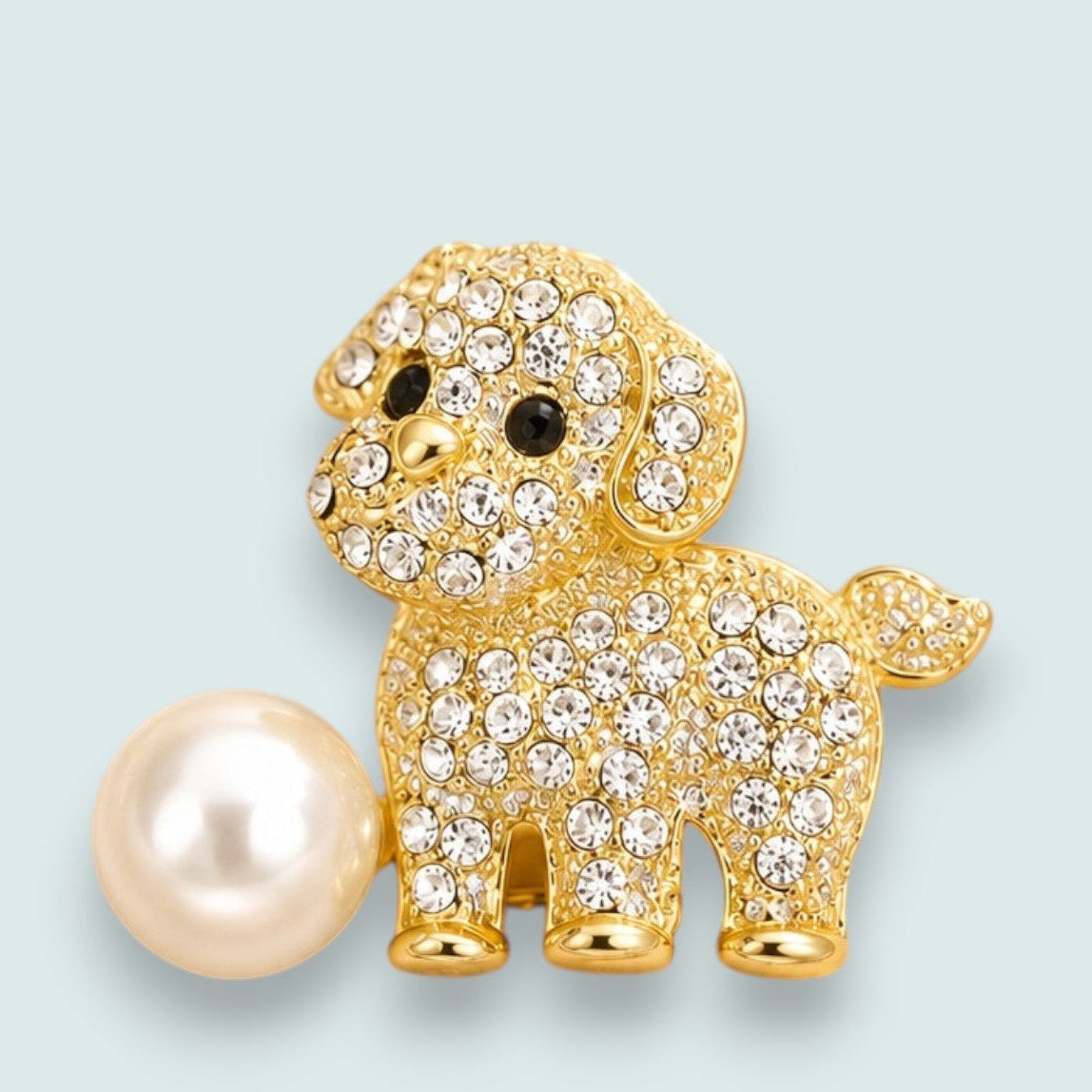 Audrey's - Crystal Puppy Brooch