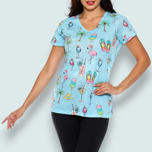 Tango Mango - Tropical Escape V-Neck Top
