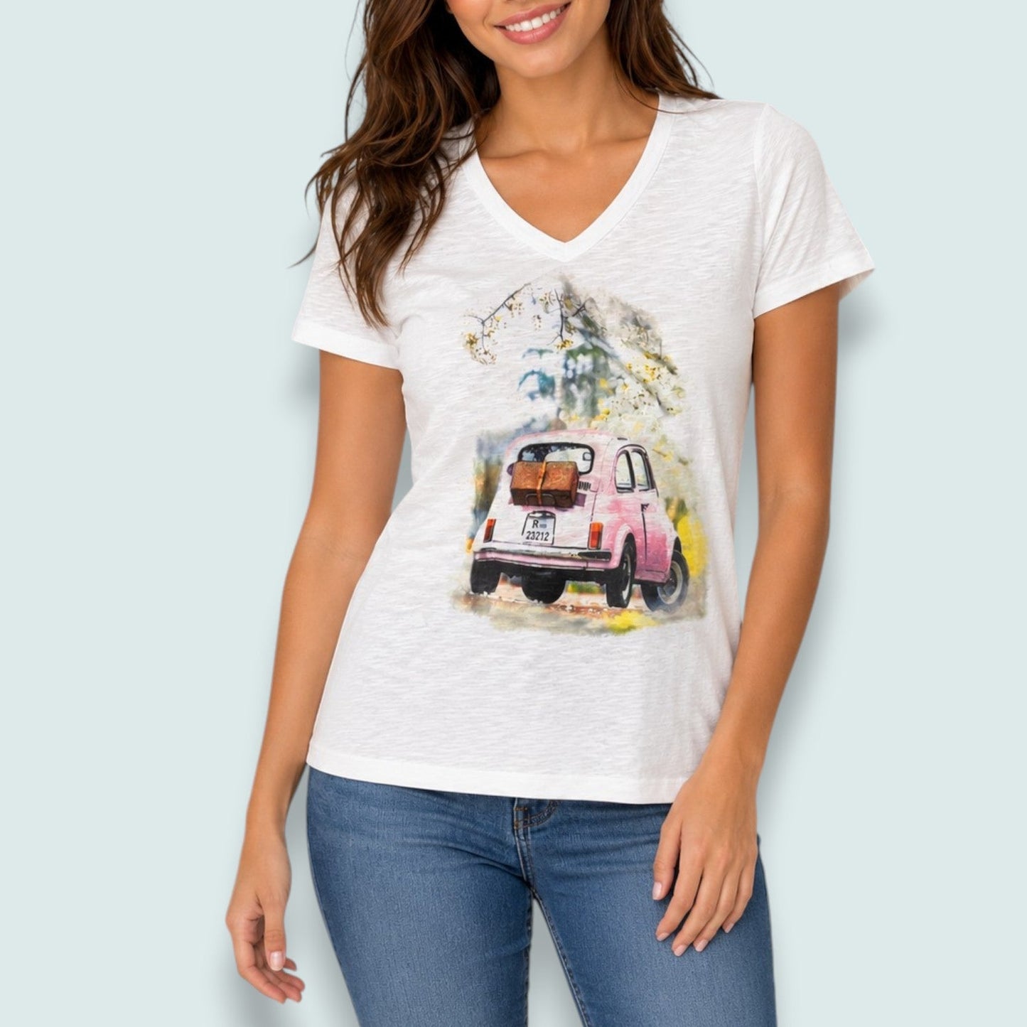 Tango Mango - Sun-Kissed Escape V-Neck Tops