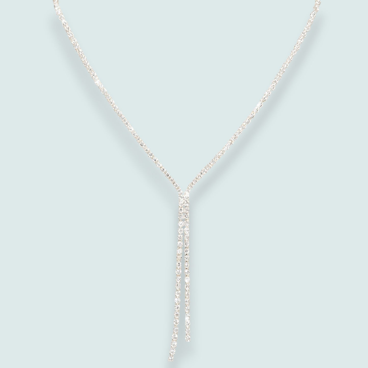 Audrey's - Silver Crystal Y-Necklace
