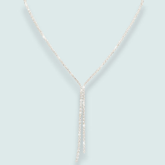 Audrey's - Silver Crystal Y-Necklace
