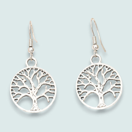 Audrey's - Silver Tree Of Life Drop Earrings