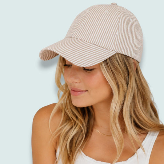 Audrey's - Seersucker Stripe Baseball Cap