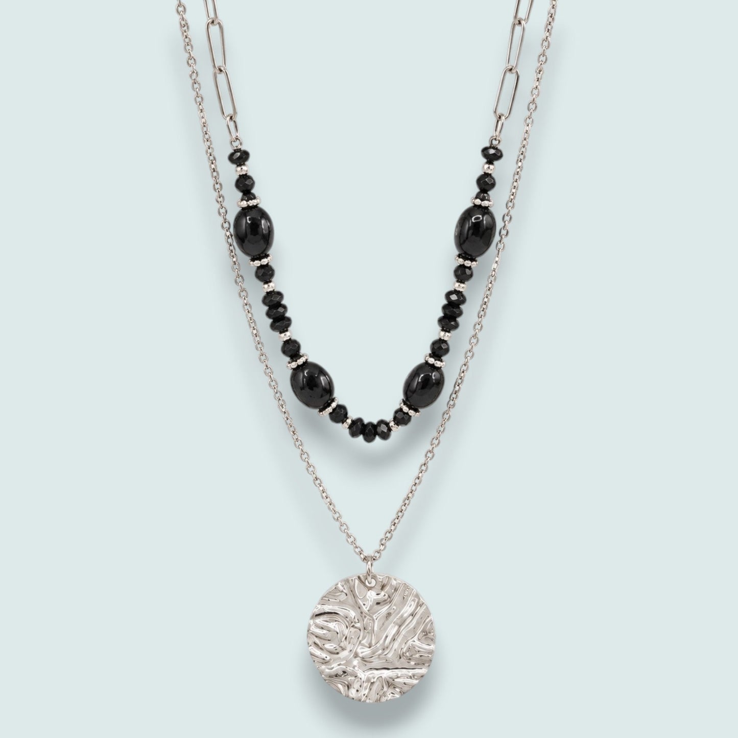 Caracol - Textured Pendant Layered Necklace