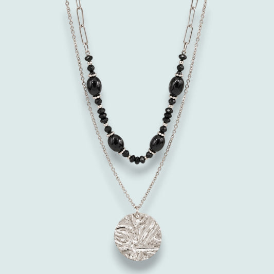 Caracol - Textured Pendant Layered Necklace