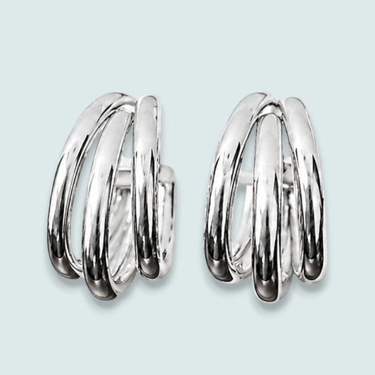 Audrey's - Triple Hoop Silver Earrings
