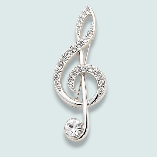 Audrey's - Crystal Treble Clef Brooch