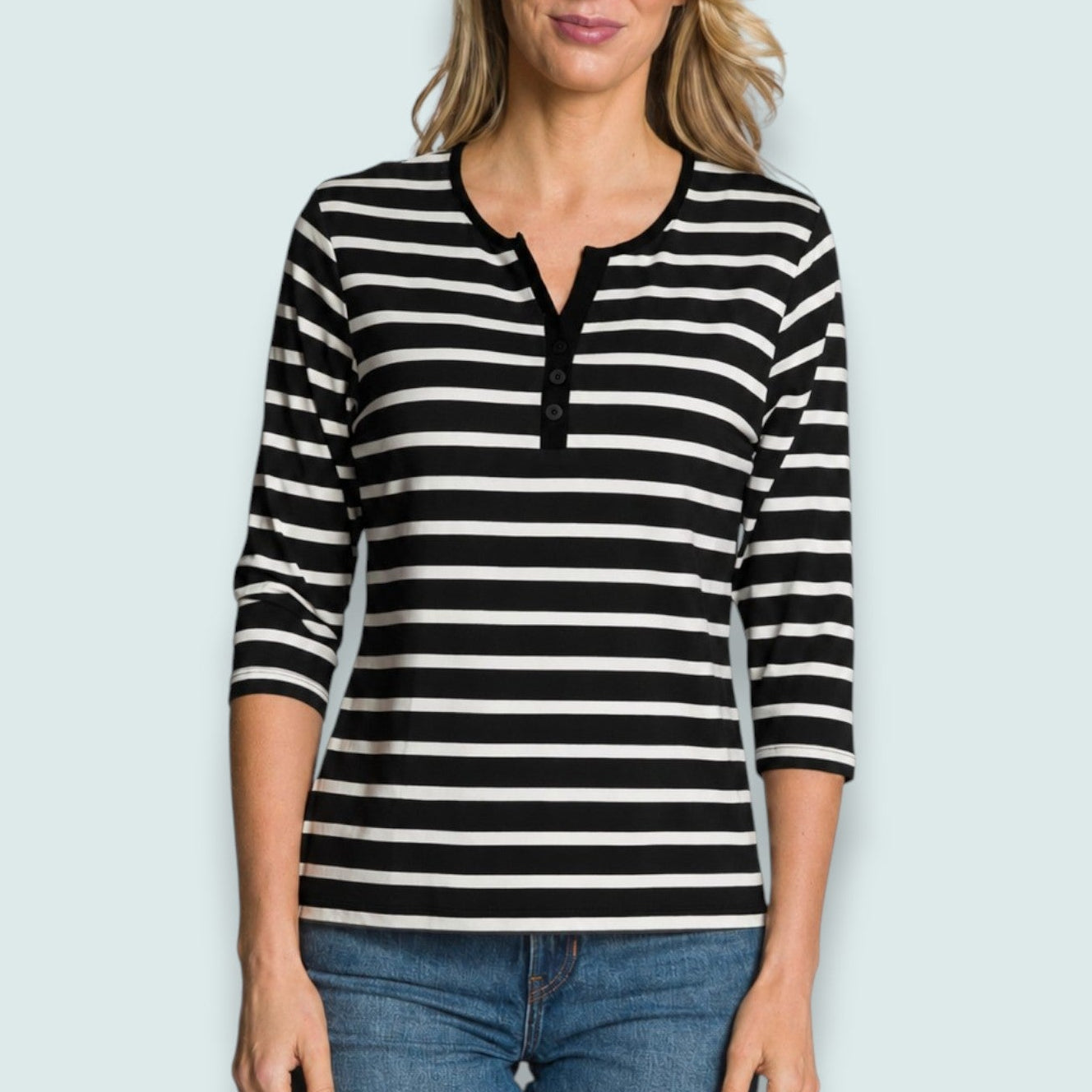 DKR - Classic Stripe Henley Top