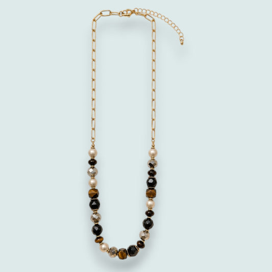 Audrey's - Golden Glow Beaded Necklace