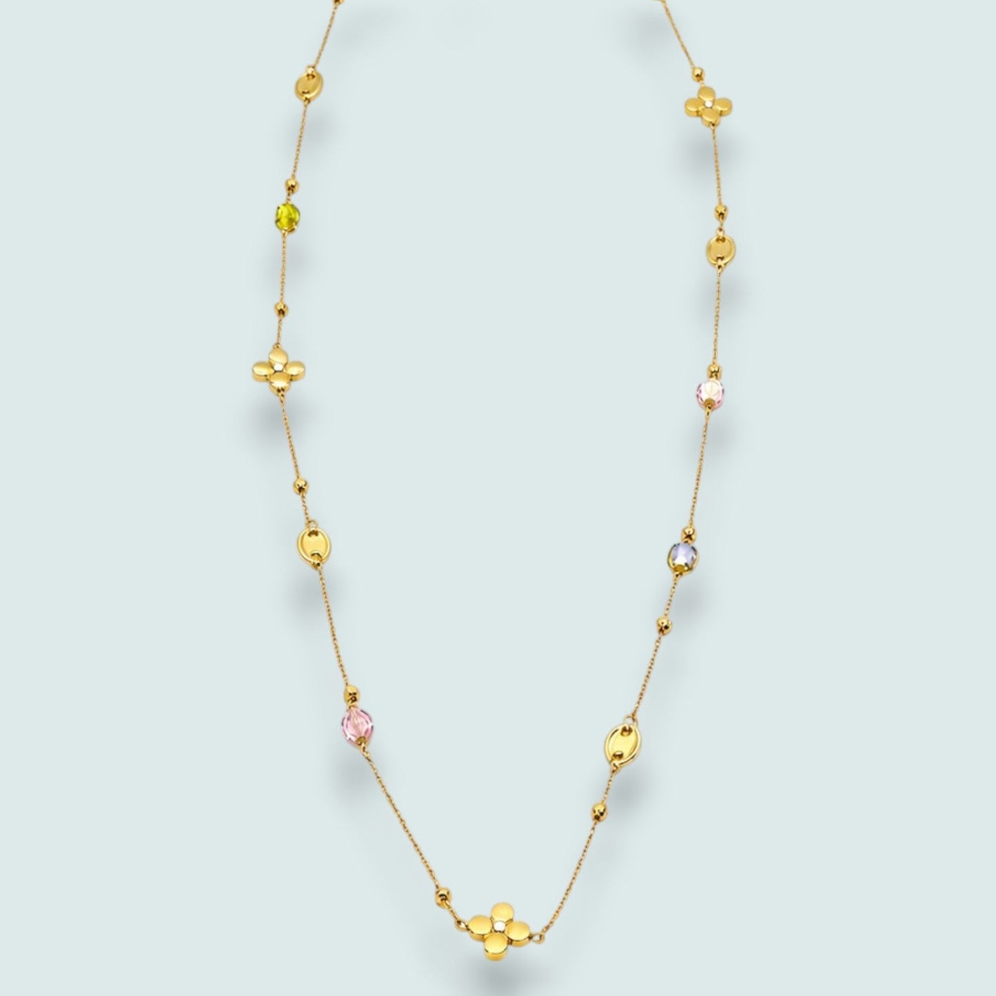 Merx - Golden Blossom Crystal Necklace