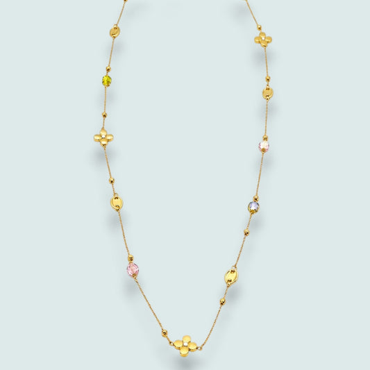 Merx - Golden Blossom Crystal Necklace