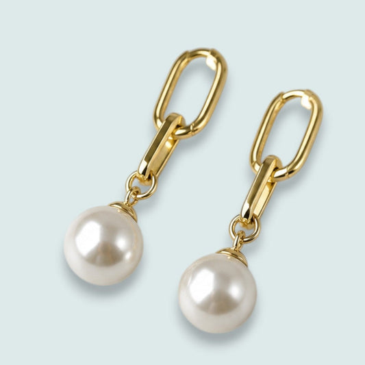 Merx - Pearl Link Drop Earrings